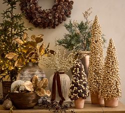 Faux Vintage Champagne Berry &amp; Pinecone Tree