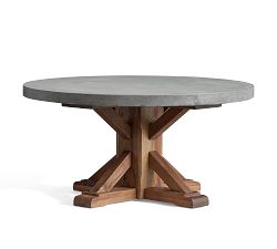 Abbott Concrete &amp; Acacia Round Outdoor Coffee Table (36")