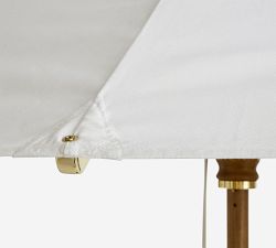 Rectangular Teak Umbrella with Brass Accents (10')