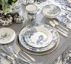 Brandon Maxwell Groveland Toile Appetizer Plates - Mixed Set of 4