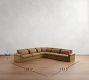 Westwood Roll Arm Deep Seat Leather 5-Piece Curved Wedge Sectional