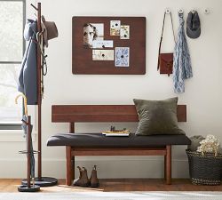 Wood &amp; Leather Bench