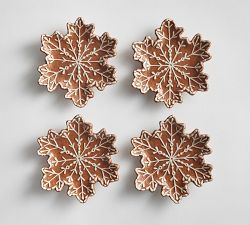 Gingerbread Snowflake Stoneware Appetizer Plates - Set of 4