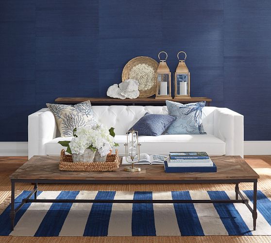 Parquet Rectangular Grand Reclaimed Wood Coffee Table (79") by Pottery Barn