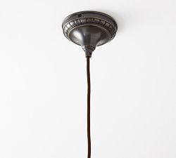 Industrial Ribbed Glass Cord Pendant (8"-12")