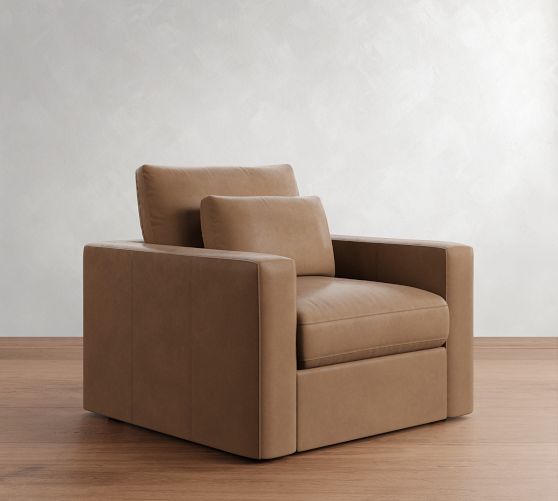 Westwood Square Arm Deep Seat Leather Chair by Pottery Barn