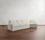 Pearce Square Arm Slipcovered Cuddle Chaise Sectional (133"-163")