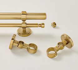 Open Box: Everson Double Curtain Rod, 96"-120"L,  (1.25" Diam.) -Brass