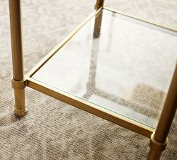 Everson Rectangular Glass Side Table (18.5")
