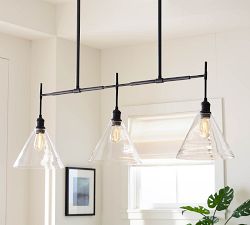 Flared Glass Linear Chandelier (48")