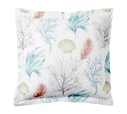 Open Box: Del Mar Percale Coastal Sham, Euro, Set of 2