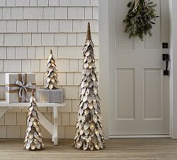 Faux Lit Birch Trees