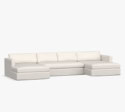 Jake Slipcovered 3-Piece Double Chaise Outdoor Sectional (163")