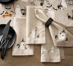 Scary Squad Organic Cotton Napkins - Mixed Set of 4