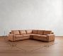Big Sur Square Arm Leather 3-Piece L-Shaped Wedge Sectional (123")