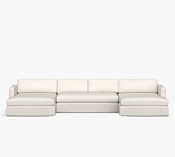 Jake Slipcovered 3-Piece Double Chaise Outdoor Sectional (163")