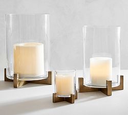 Brooks Cross Bar Hurricane Candle Holder