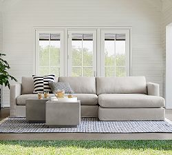 Jake Slipcovered 2-Piece Double Chaise Outdoor Sectional (120")
