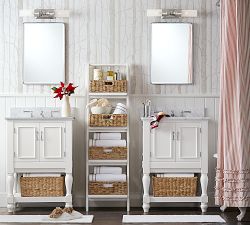 Ticking Stripe Ruffle Cotton Shower Curtain