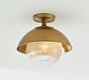 Cooper Ribbed Glass Round Indoor/Outdoor Flush Mount (12")