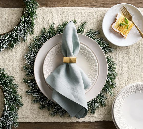 Frosted Pine Wreath Charger Plates - Set of 4 by Pottery Barn