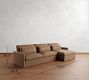 Westwood Slim Arm Deep Seat Leather Chaise Sectional (125"&ndash;143")