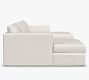 Jake Slipcovered 3-Piece Double Chaise Outdoor Sectional (163")
