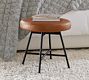 Maison Round Leather Swivel Accent Stool (18")