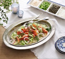 Rustic Metal Handcrafted Oval Serving Platter