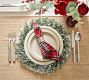 Frosted Pine Wreath Charger Plates - Set of 4