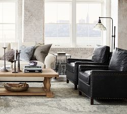 Articulating Vintage Glass Floor Lamp (61")
