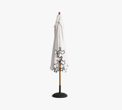 Scalloped Rectangular Eucalyptus Umbrella with Brass Accents (10')