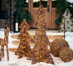 Lit Twinkle Rattan Deer
