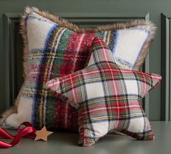 Stewart Plaid with Faux Fur Back Pillow Cover