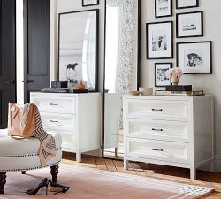 pottery barn white dresser Stratton 7-Drawer (66") tested mounting hardware Sussex 3-Drawer Dresser (34") |