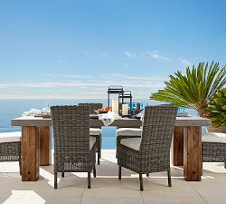 Abbott Concrete &amp; Acacia Chunky Leg Outdoor Dining Table (96")