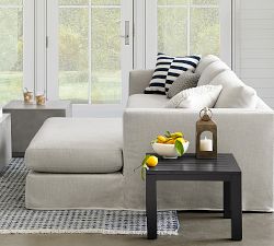 Jake Slipcovered 2-Piece Double Chaise Outdoor Sectional (120")