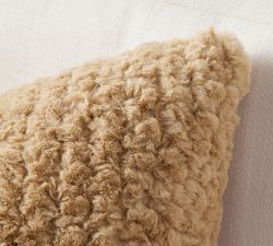 Diamond Ridge Faux Fur Pillow Cover