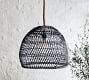 Flora Wicker Round Indoor/Outdoor Pendant (19"-22")