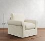 PB Comfort Modern Roll Arm Slipcovered Swivel Chair