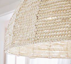 Bristol Wood Bead Dome Pendant (35")