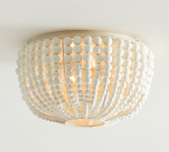 Bristol Wood Bead Flush Mount (15") by Pottery Barn