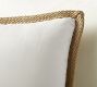 Faux Natural Fibre Trim Outdoor Pillow