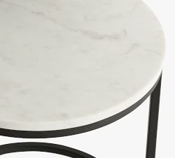 Delaney Round Marble Bar Cart (16")
