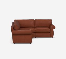 Pearce Roll Arm Leather 3-Piece Wedge Sectional (125")