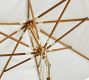 Scalloped Round Teak Umbrella with Brass Accents (9')