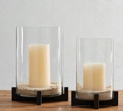 Brooks Cross Bar Hurricane Candle Holder
