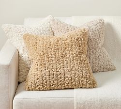 Diamond Ridge Faux Fur Pillow Cover
