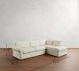 PB Comfort Modern Roll Arm Slipcovered Return Bumper Sectional (124")