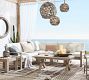 Faux Natural Fibre Trim Outdoor Pillow